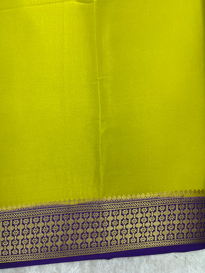 Pure Crepe Mysore Silk Saree in Rudraksh border - 1146004