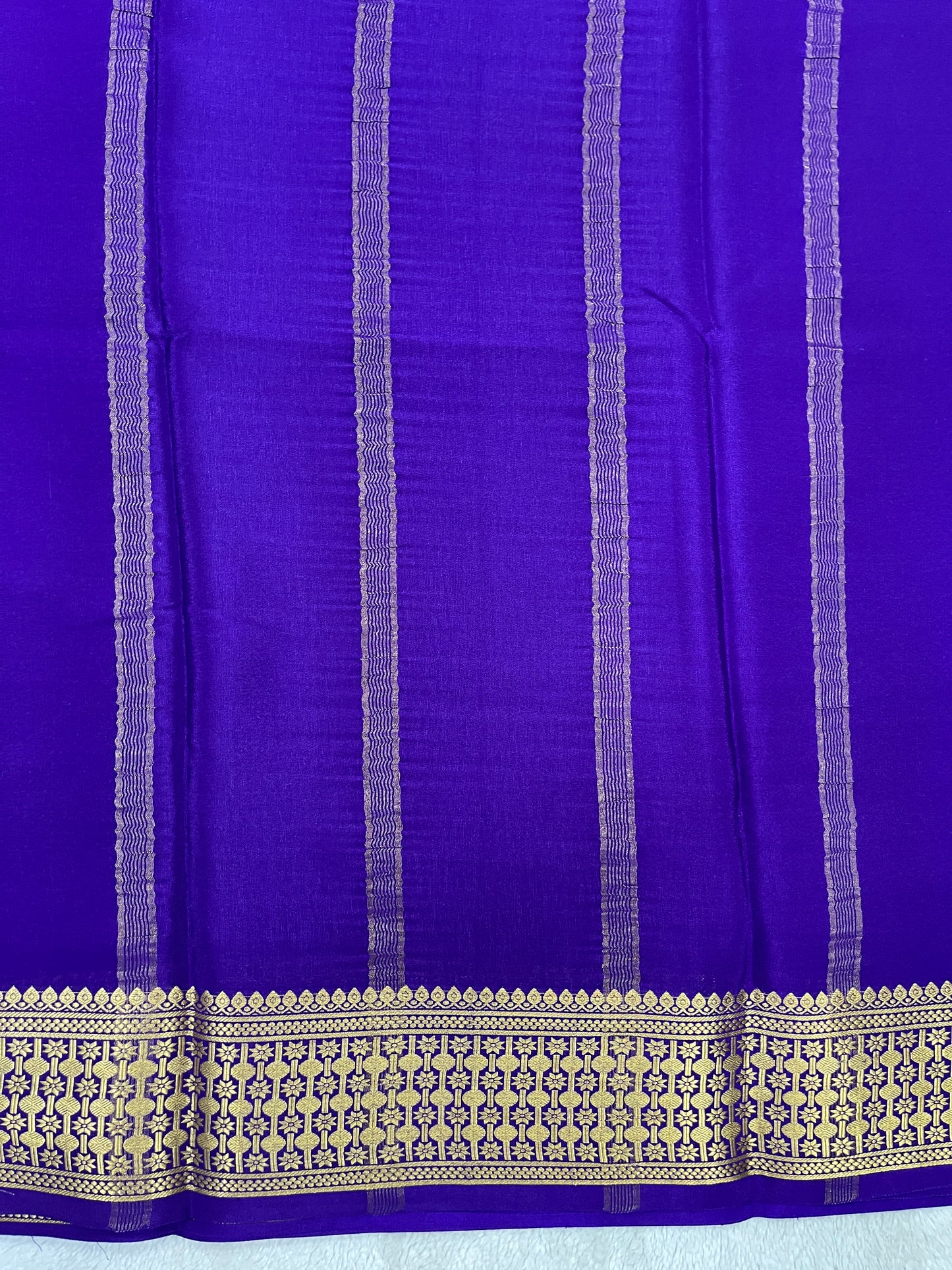Pure Crepe Mysore Silk Saree in Rudraksh border - 1146004