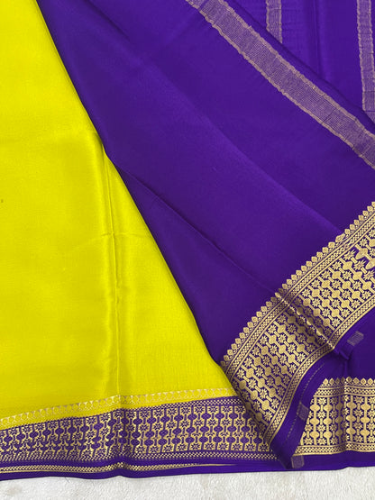 Pure Crepe Mysore Silk Saree in Rudraksh border - 1146004