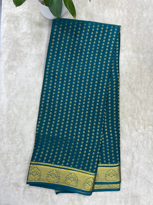 Pure Crepe Mysore Silk Saree in all over Butta - 16271504