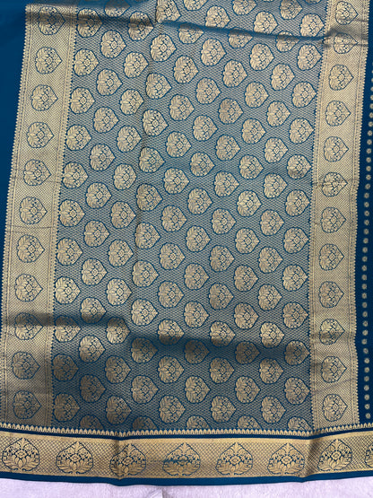 Pure Crepe Mysore Silk Saree in all over Butta - 16271504