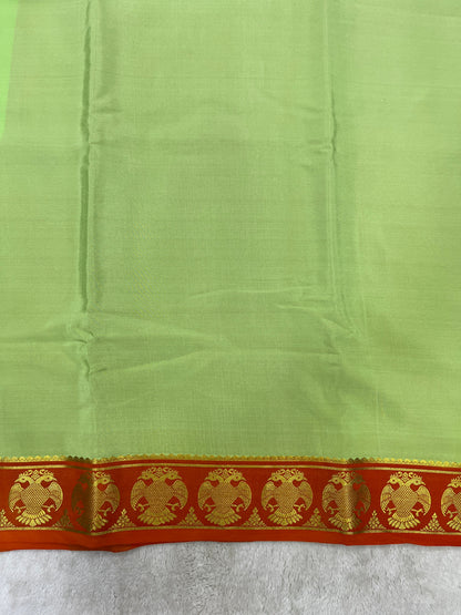 Pure Crepe Mysore Silk Saree in Mango border - 1146003
