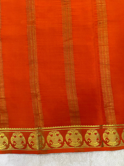 Pure Crepe Mysore Silk Saree in Mango border - 1146003