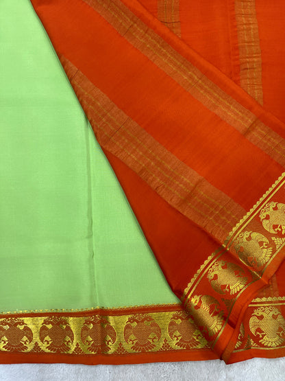 Pure Crepe Mysore Silk Saree in Mango border - 1146003