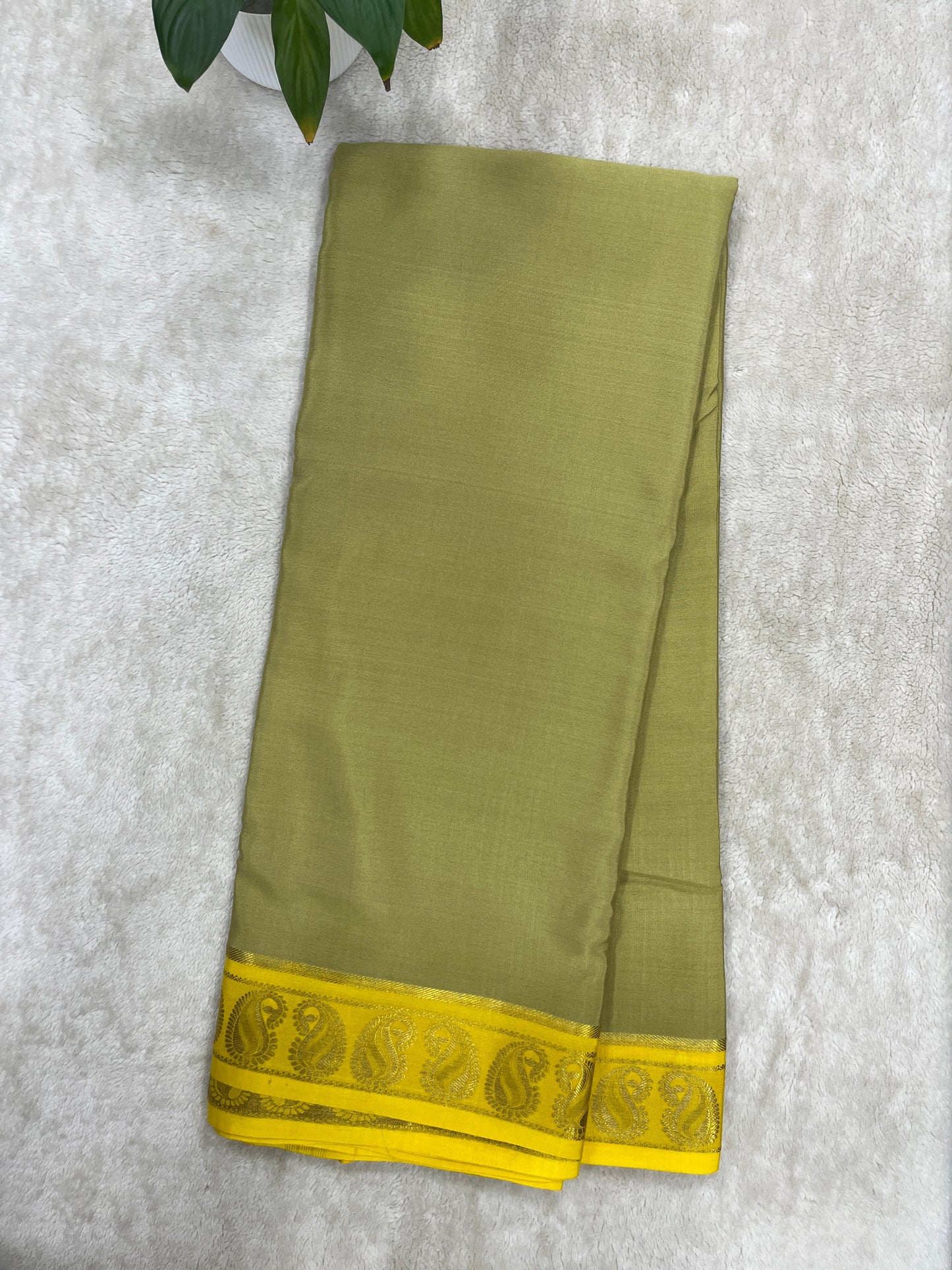 pure crepe mysore silk- patti border - 1146001