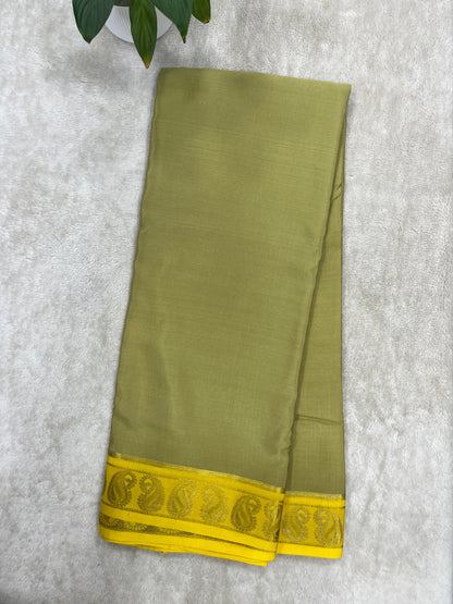 pure crepe mysore silk- patti border - 1146001