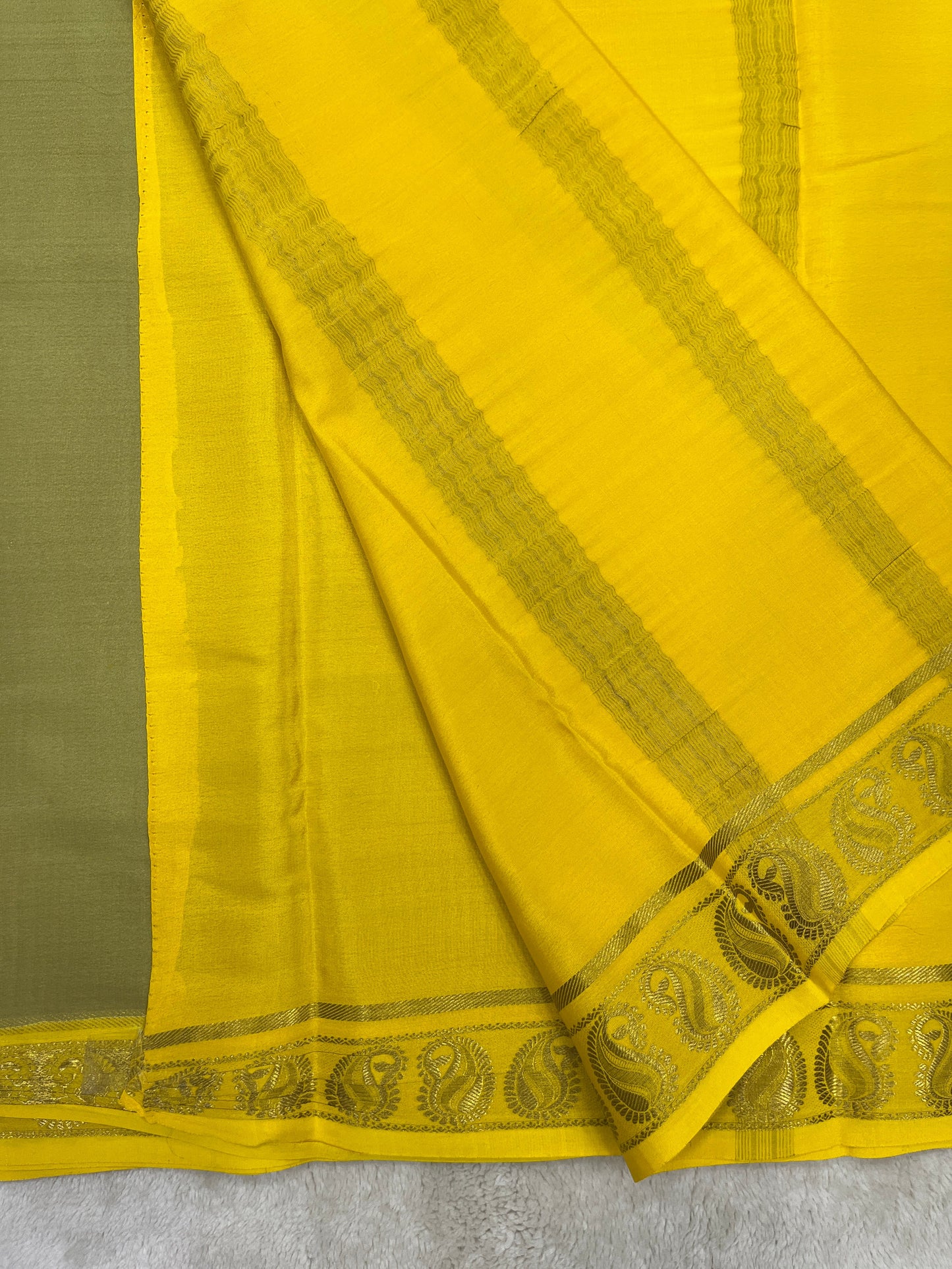 pure crepe mysore silk- patti border - 1146001
