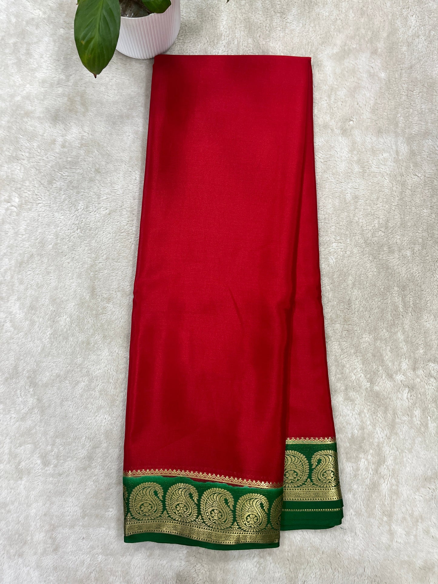 pure crepe mysore silk saree - piping -1146006