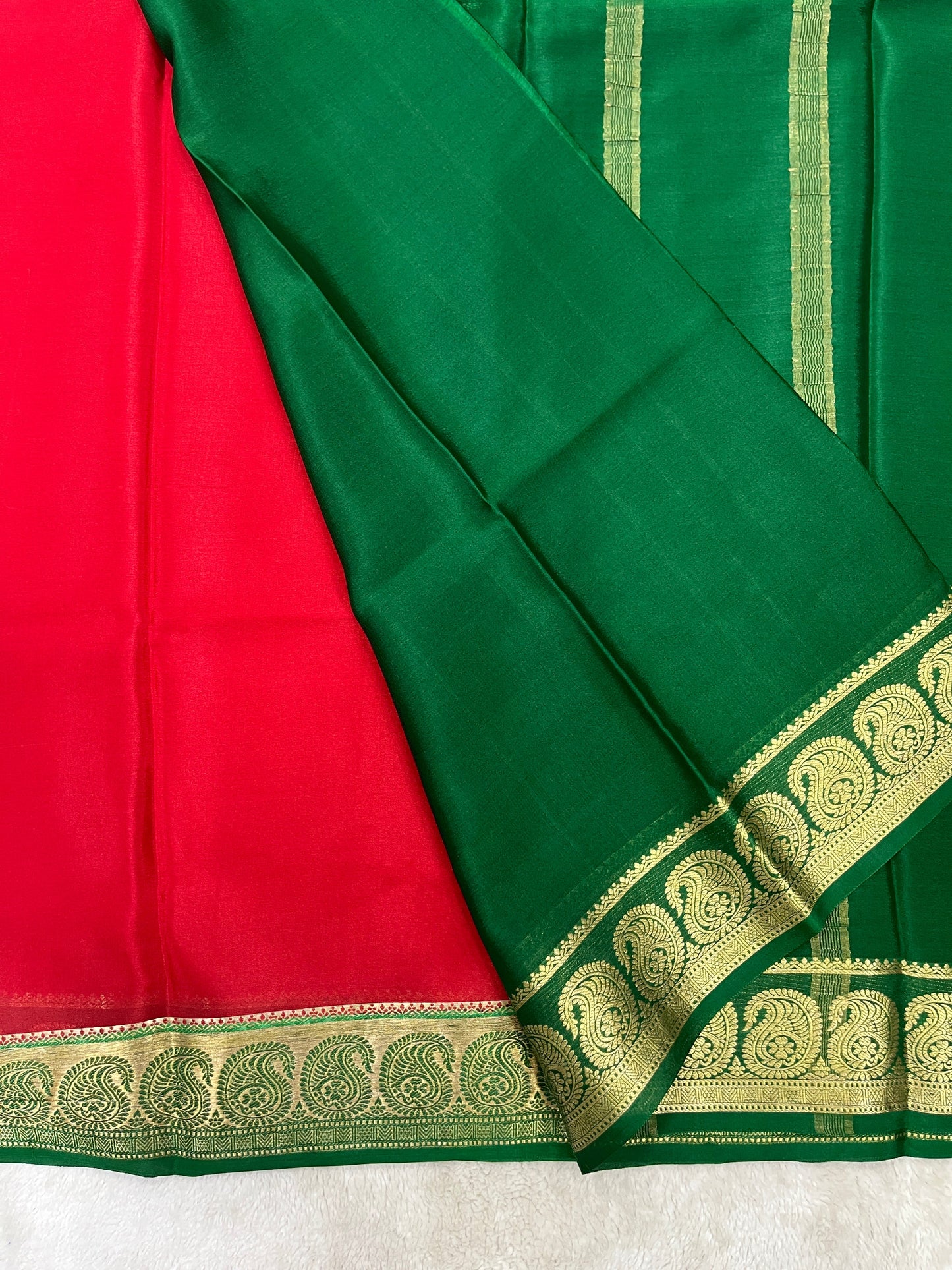 pure crepe mysore silk saree - piping -1146006