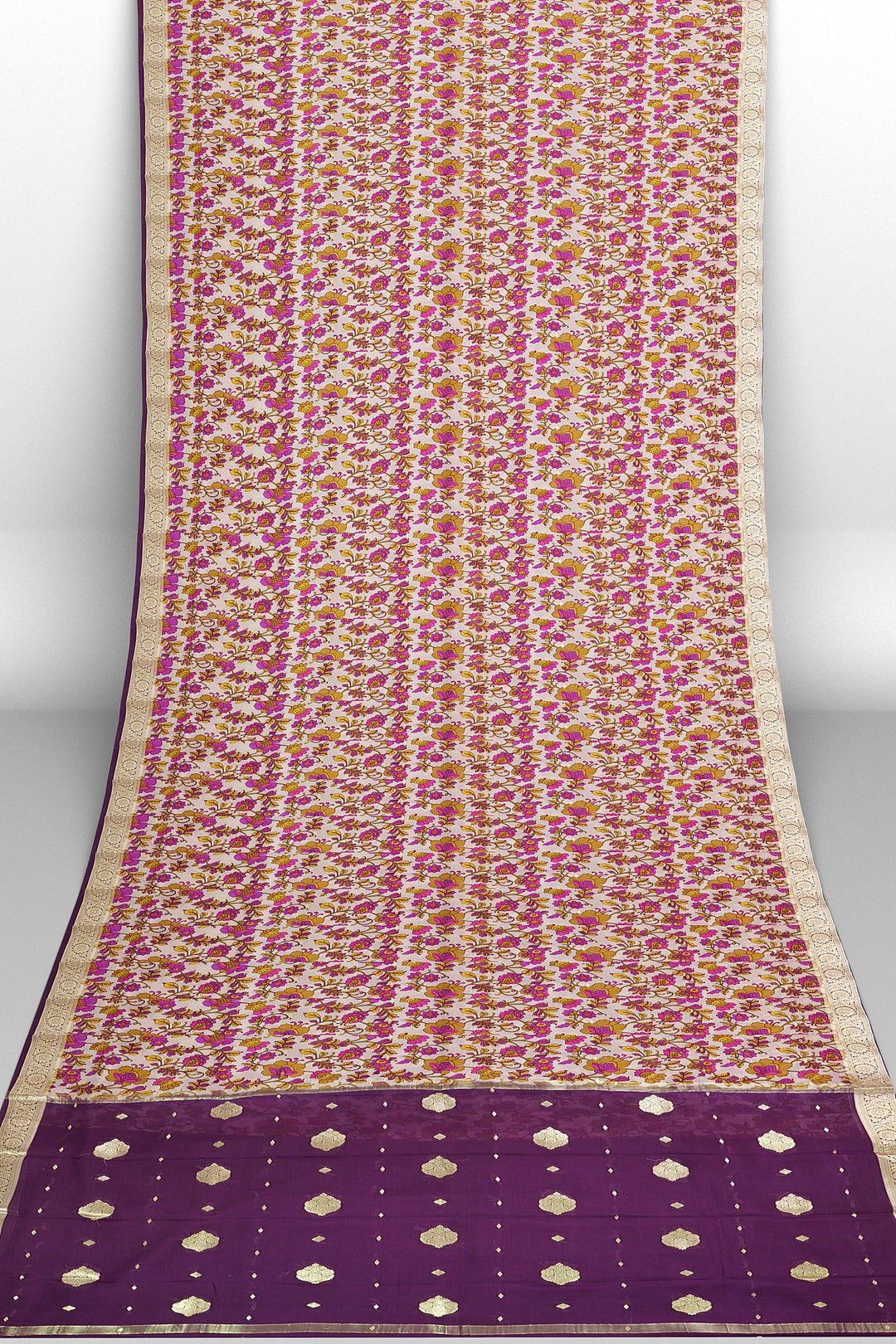 Kalamkari Print Pure Mysore Crepe Silk Saree | SILK MARK CERTIFIED