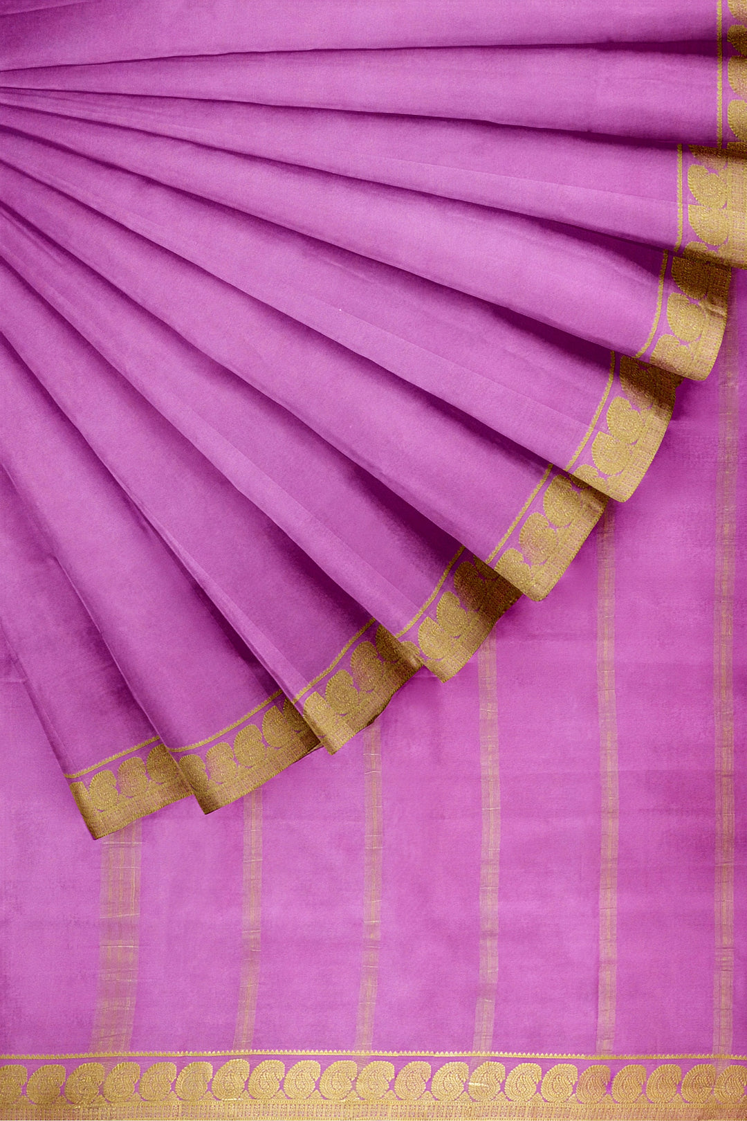 Baby Pink Pure Mysore Crepe Silk Saree