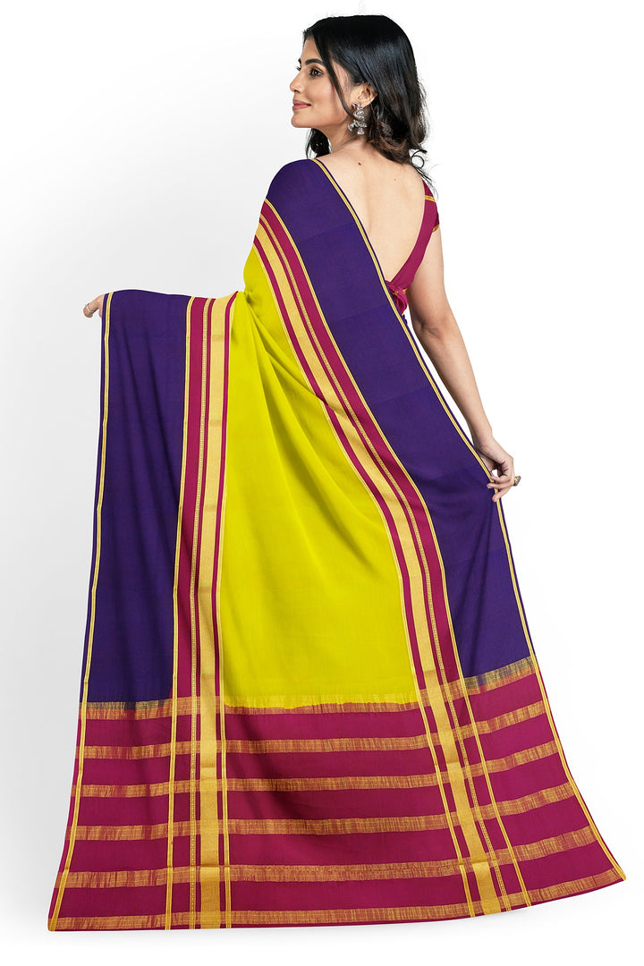 Pear Colour Pure Mysore Crepe Silk 3D Saree | SILK MARK CERTIFIED