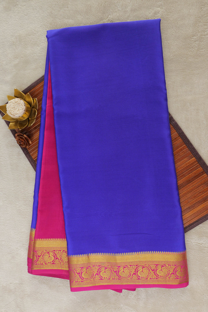 MYSORE CREPE SILK SAREES IN ROYAL BLUE AND PINK