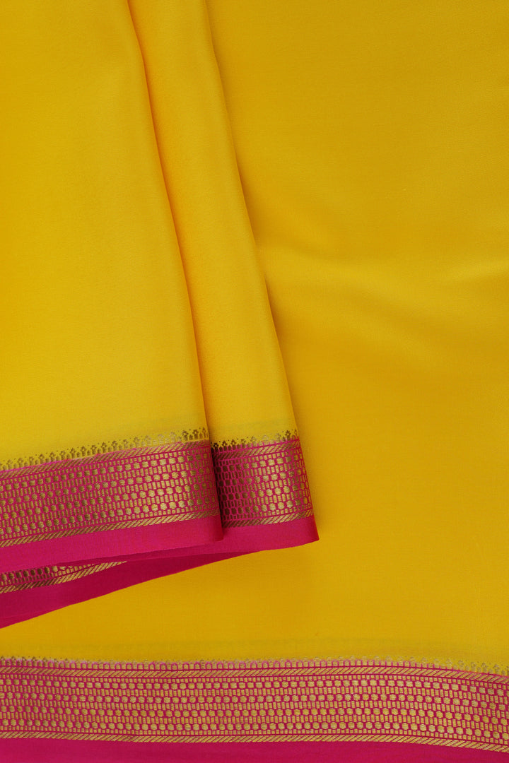 MYSORE SILK SAREES IN YELLOW AND GOLD BORDER