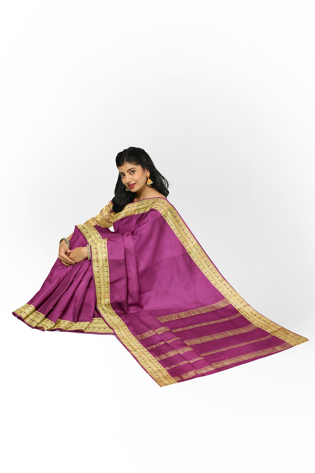 Wine Pure Mysore Crepe Silk  | SILK MARK CERTIFIED