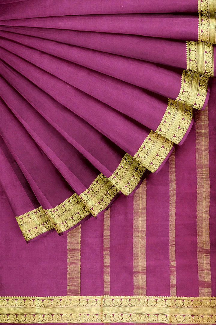 Wine Pure Mysore Crepe Silk  | SILK MARK CERTIFIED