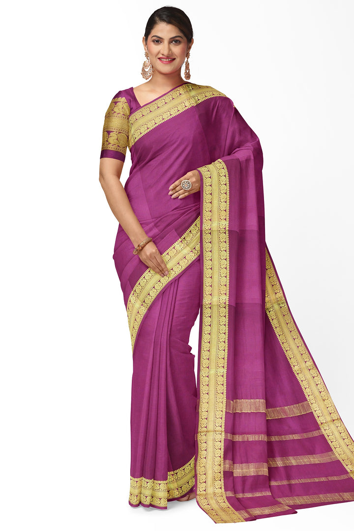 Wine Pure Mysore Crepe Silk  | SILK MARK CERTIFIED