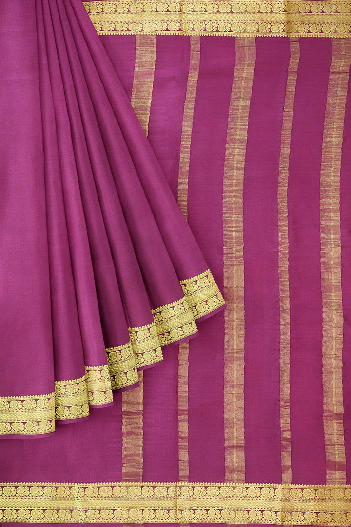 Wine Pure Mysore Crepe Silk  | SILK MARK CERTIFIED