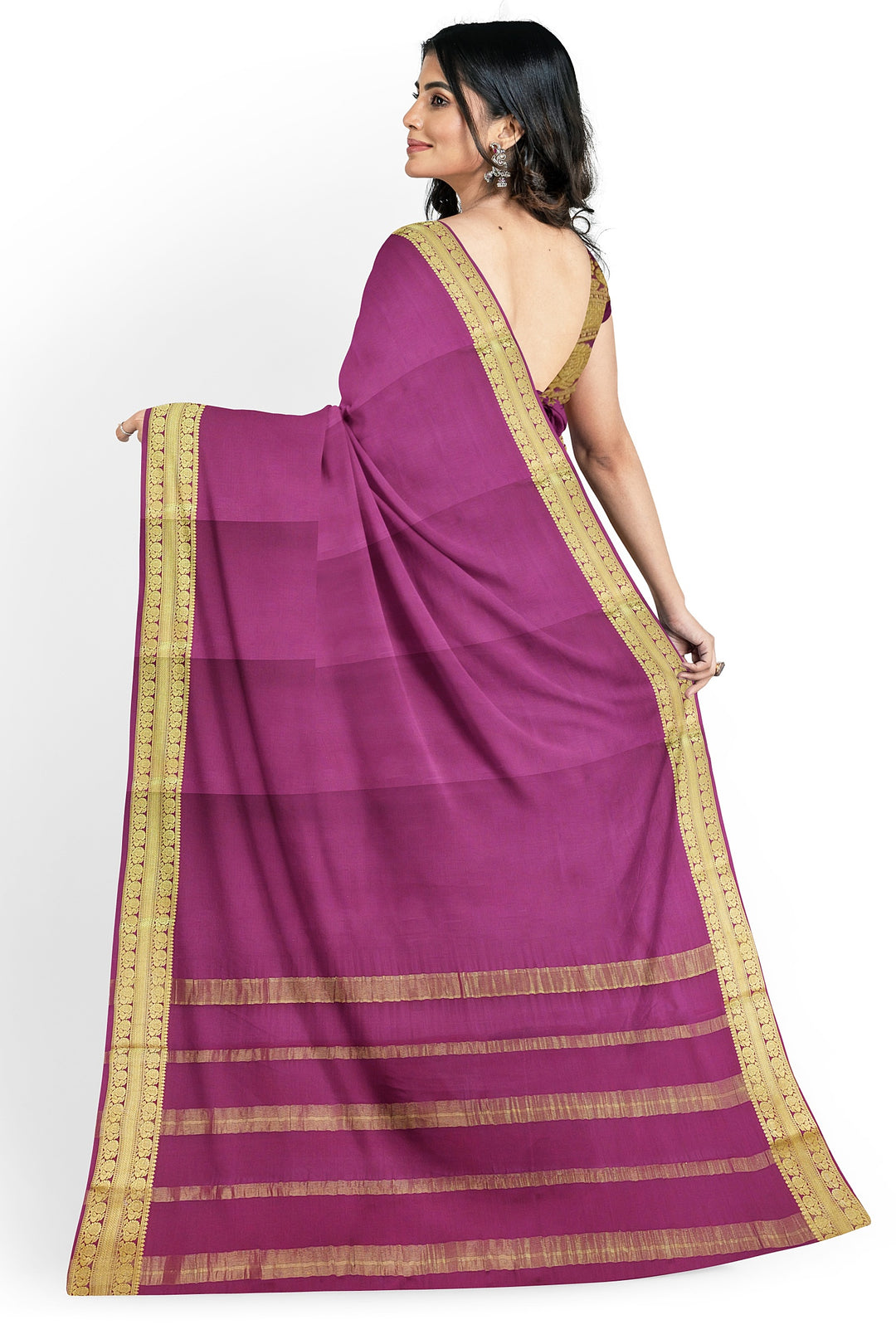 Wine Pure Mysore Crepe Silk  | SILK MARK CERTIFIED