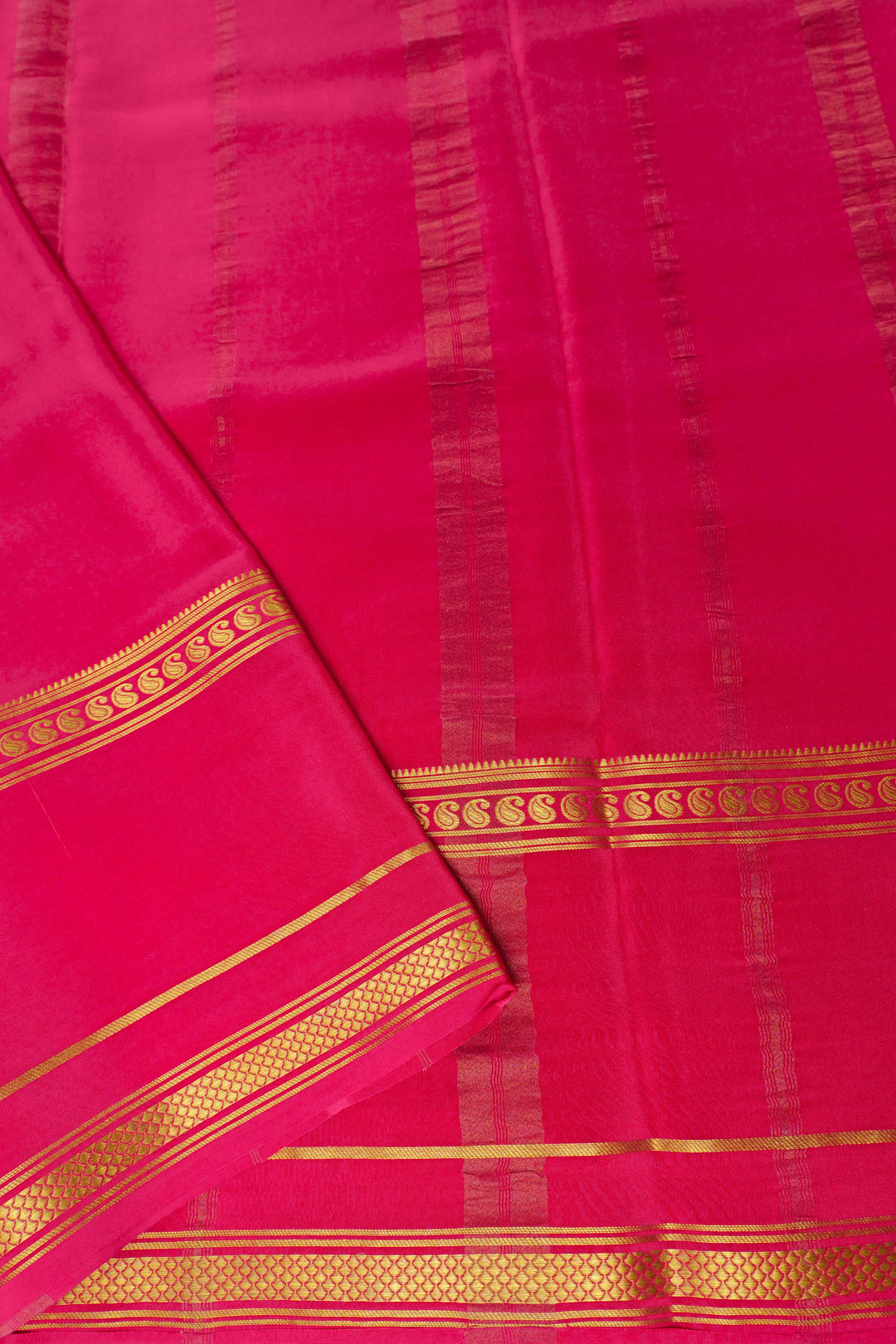 Light Pink and Pink Color Pure Gold Lace Mysore Silk Saree with Bentex mango big border and Contrast Blouse
