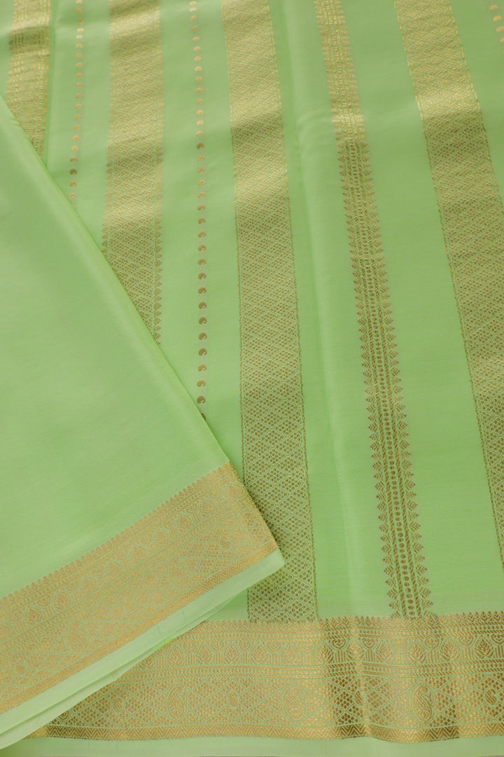 Mysore Silk Saree featuring gold border pallu