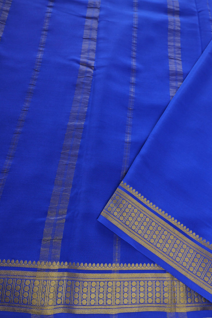 Mysore Silk Saree in Bright Green with Royal Blue Pallu