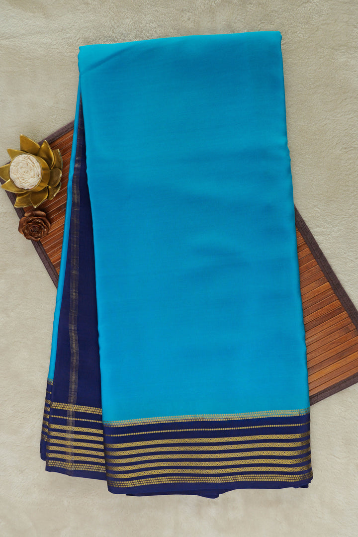 Mysore Silk Sarees in Sky Blue And Navy Blue 