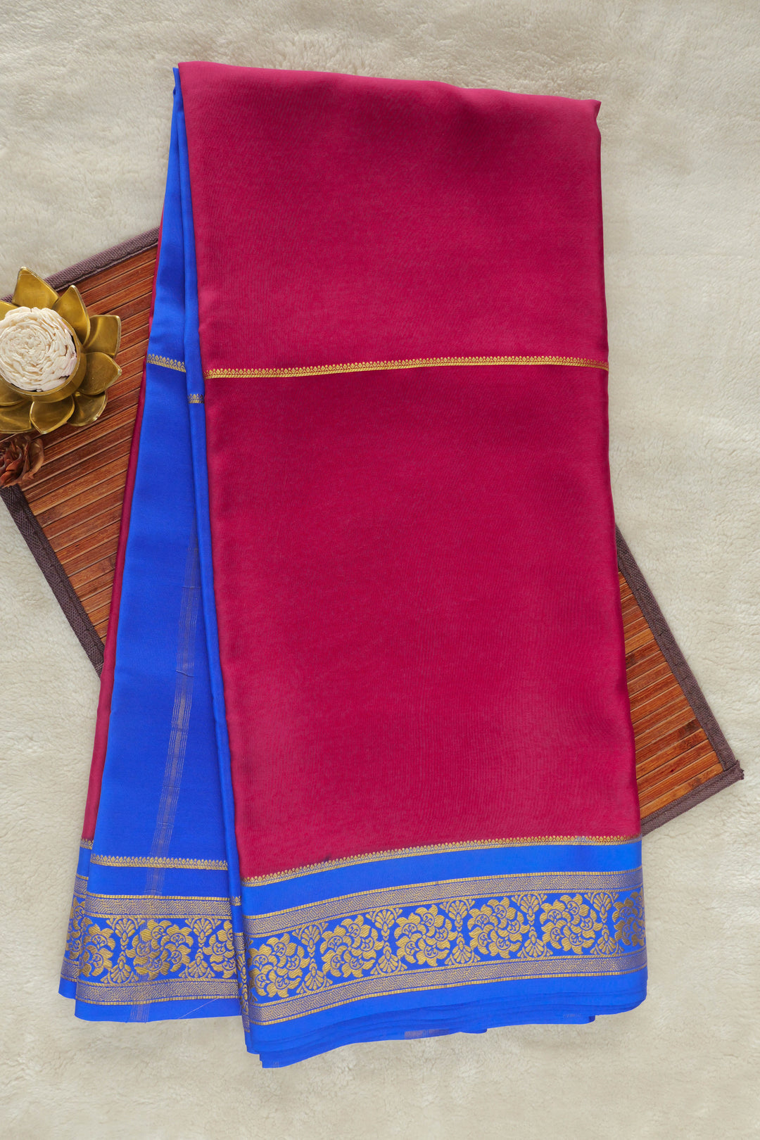 Mysore silk sarees in pink and blue