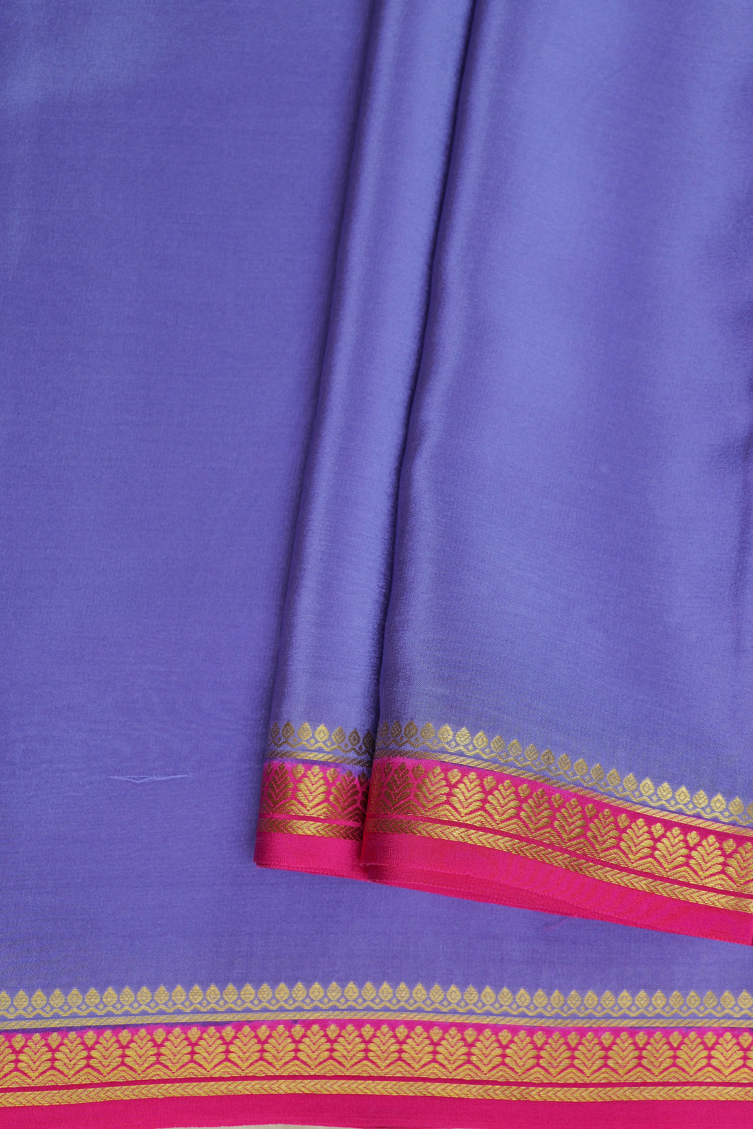 Mysore silk sarees in purple with pink and gold border