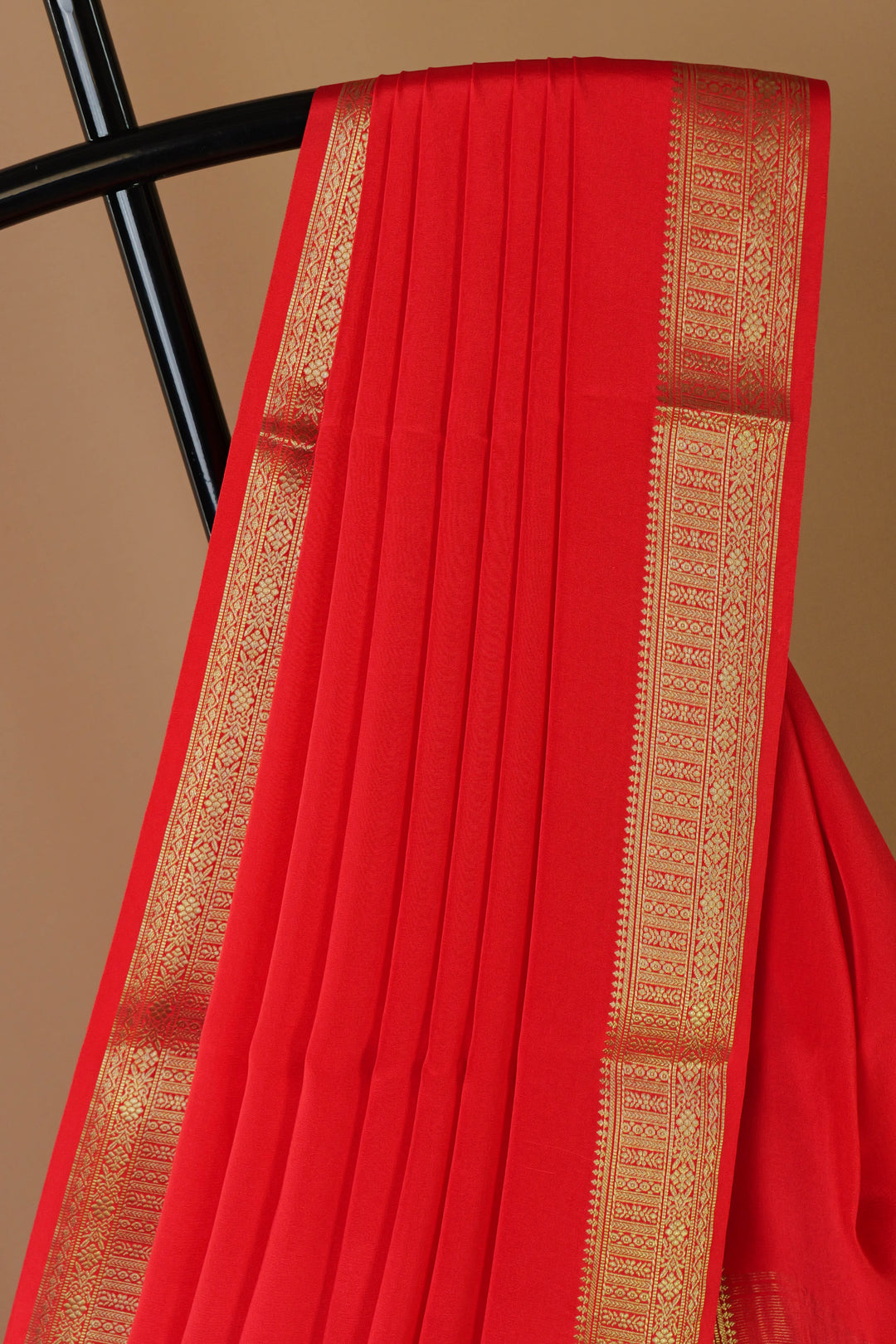 ORANGE CREPE PURE MYSORE SILK SAREES