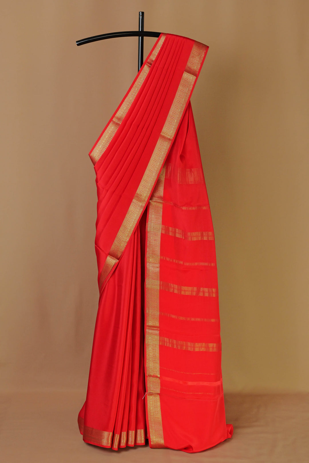 ORANGE CREPE PURE SILK SAREES