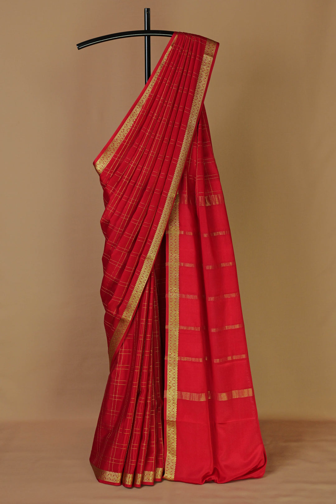 ORANGE PURE MYSORE CREPE SILK SAREES