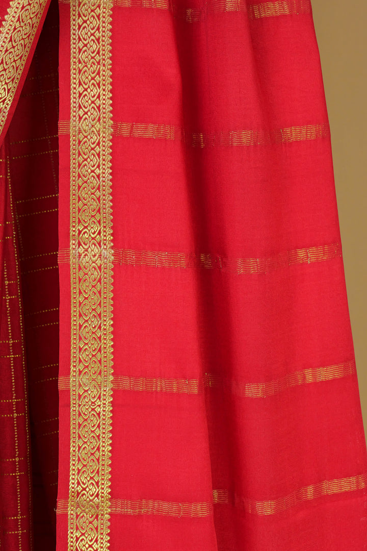 ORANGE PURE MYSORE CREPE SILK SAREES