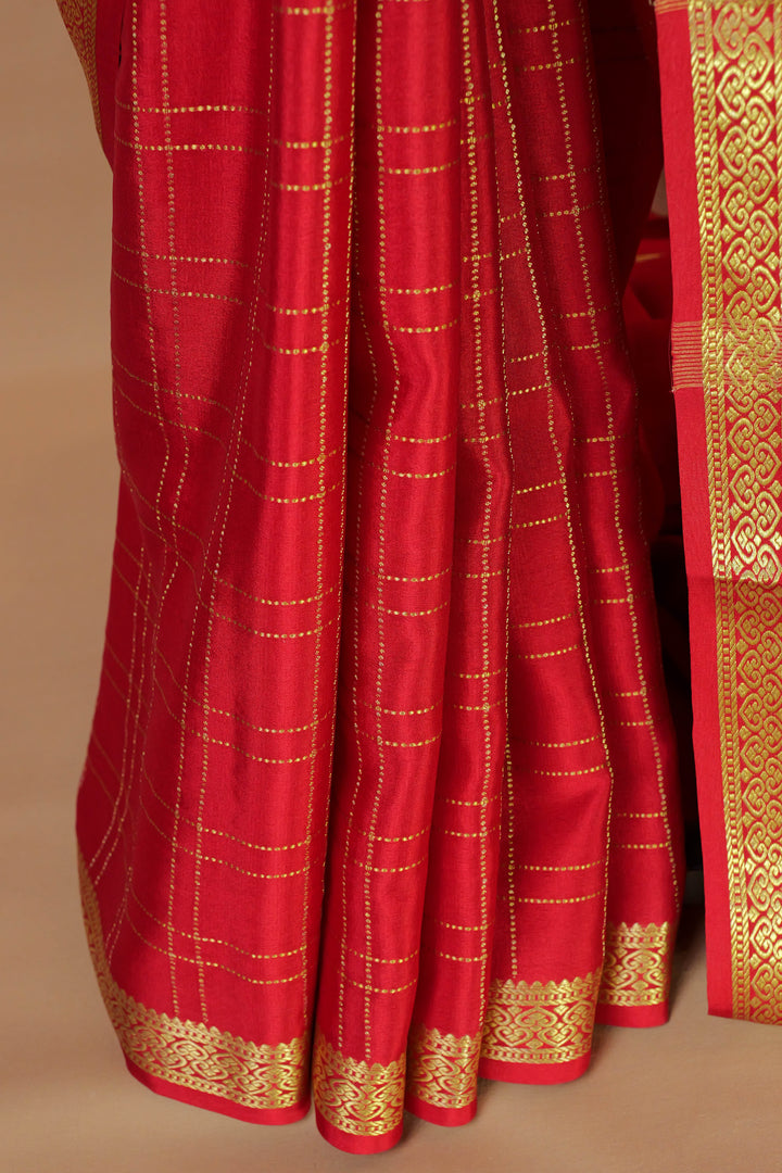 ORANGE PURE MYSORE CREPE SILK SAREES