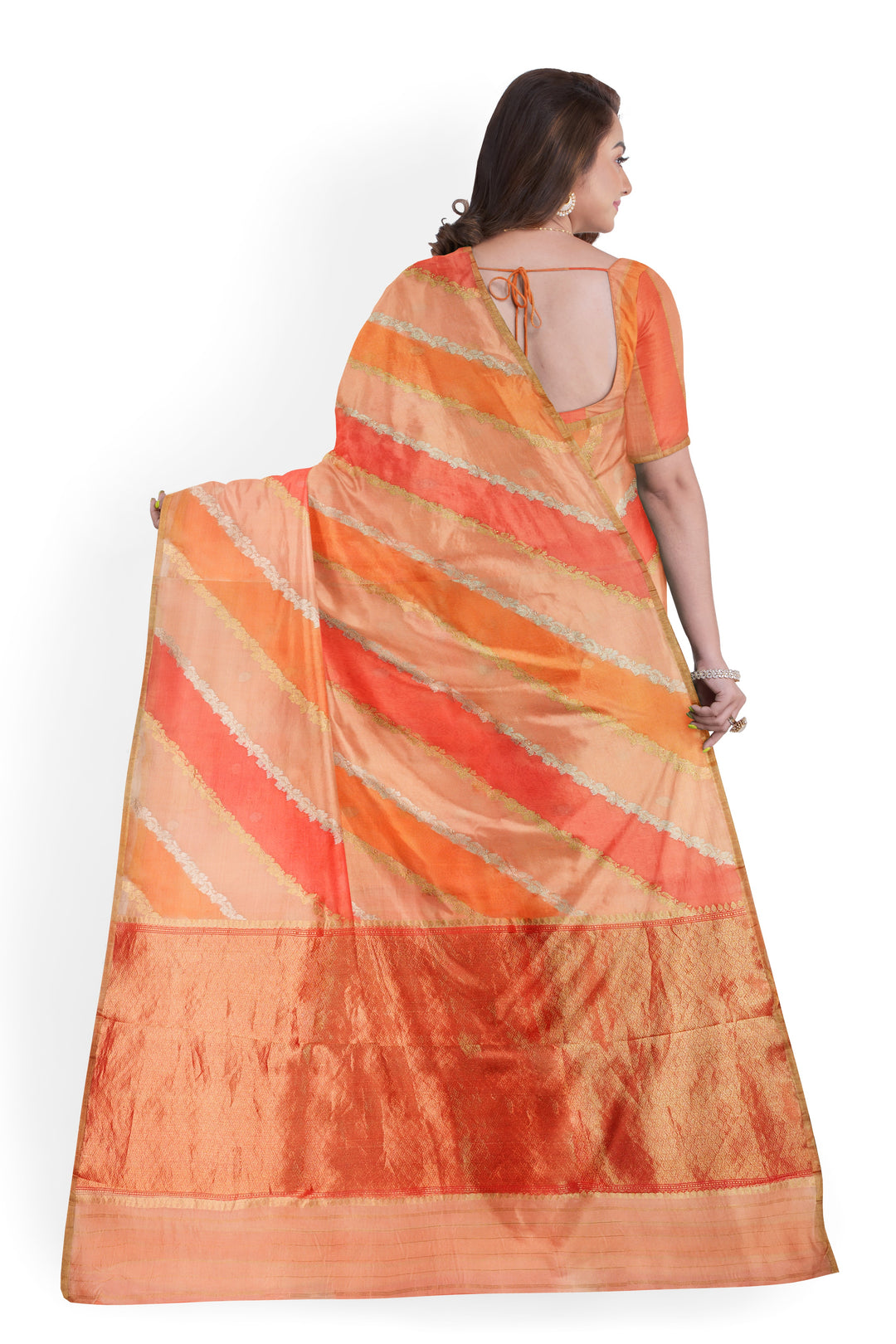 ORANGE COLOUR ORGANZA BANARASI WITH RANGKAT WEAVING HANDLOOM SAREE