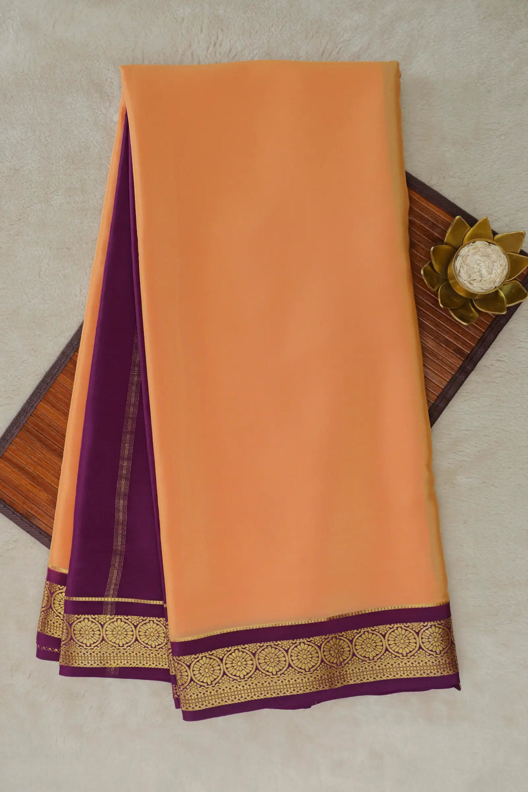 Orange and Purple Color New Mysore Silk Sarees Collections