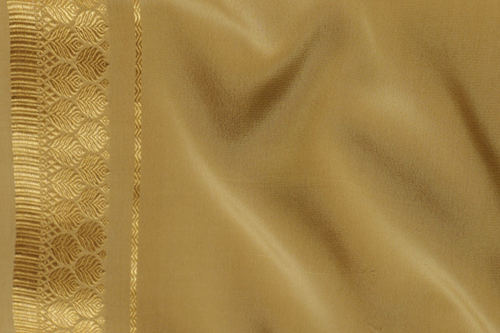 PURE MYSORE SILK SAREE IN GOLDEN WITH GOLD LACE ZARI & GOLD BLOUSE