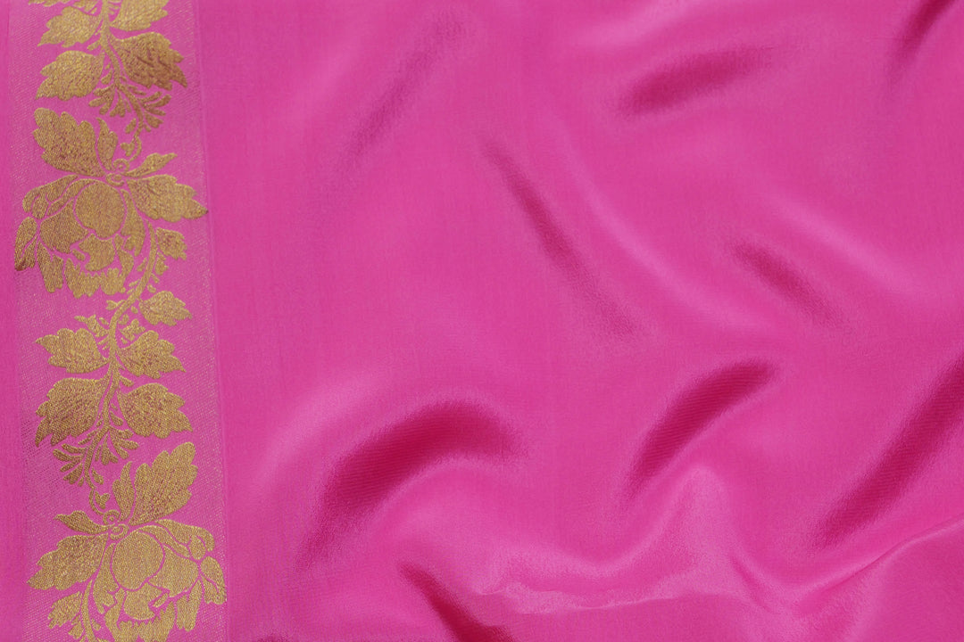 PURE MYSORE SILK SAREE IN BABY PINK COLOR WITH GOLD LACE ZARI & PINK BLOUSE