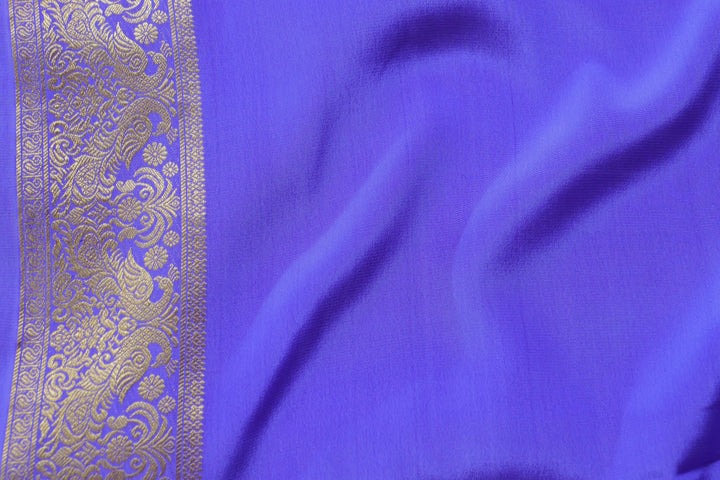 PURE MYSORE SILK SAREE IN LAVENDER COLOR WITH GOLD LACE ZARI & SELF BLOUSE