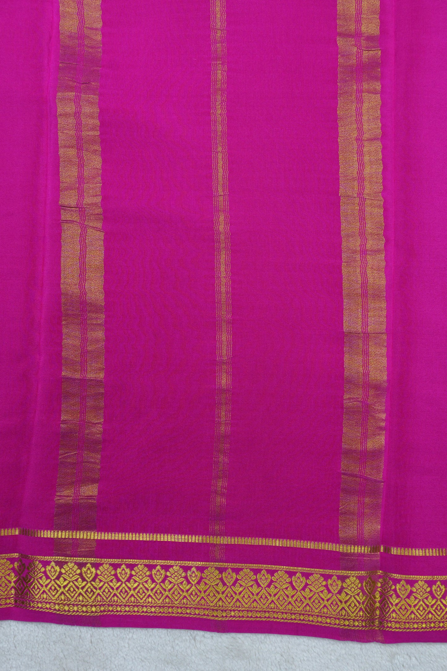 pure mysore silk sarees-Checks Flower Border(1461085)