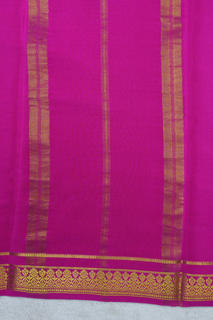 pure mysore silk sarees-Checks Flower Border(1461085)
