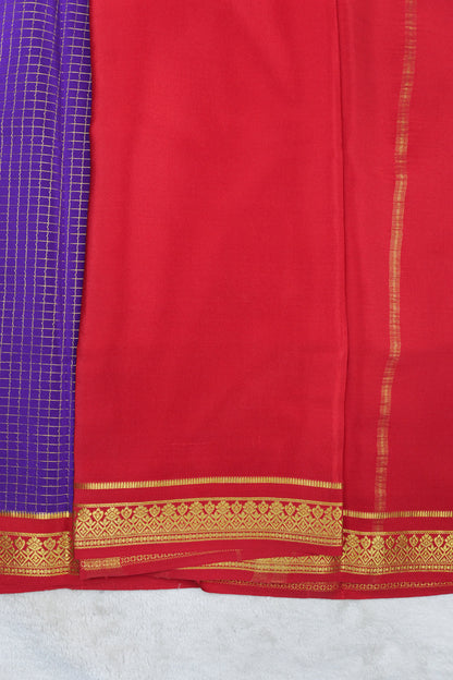 pure mysore silk sares-Checks Flower Border(1461016)