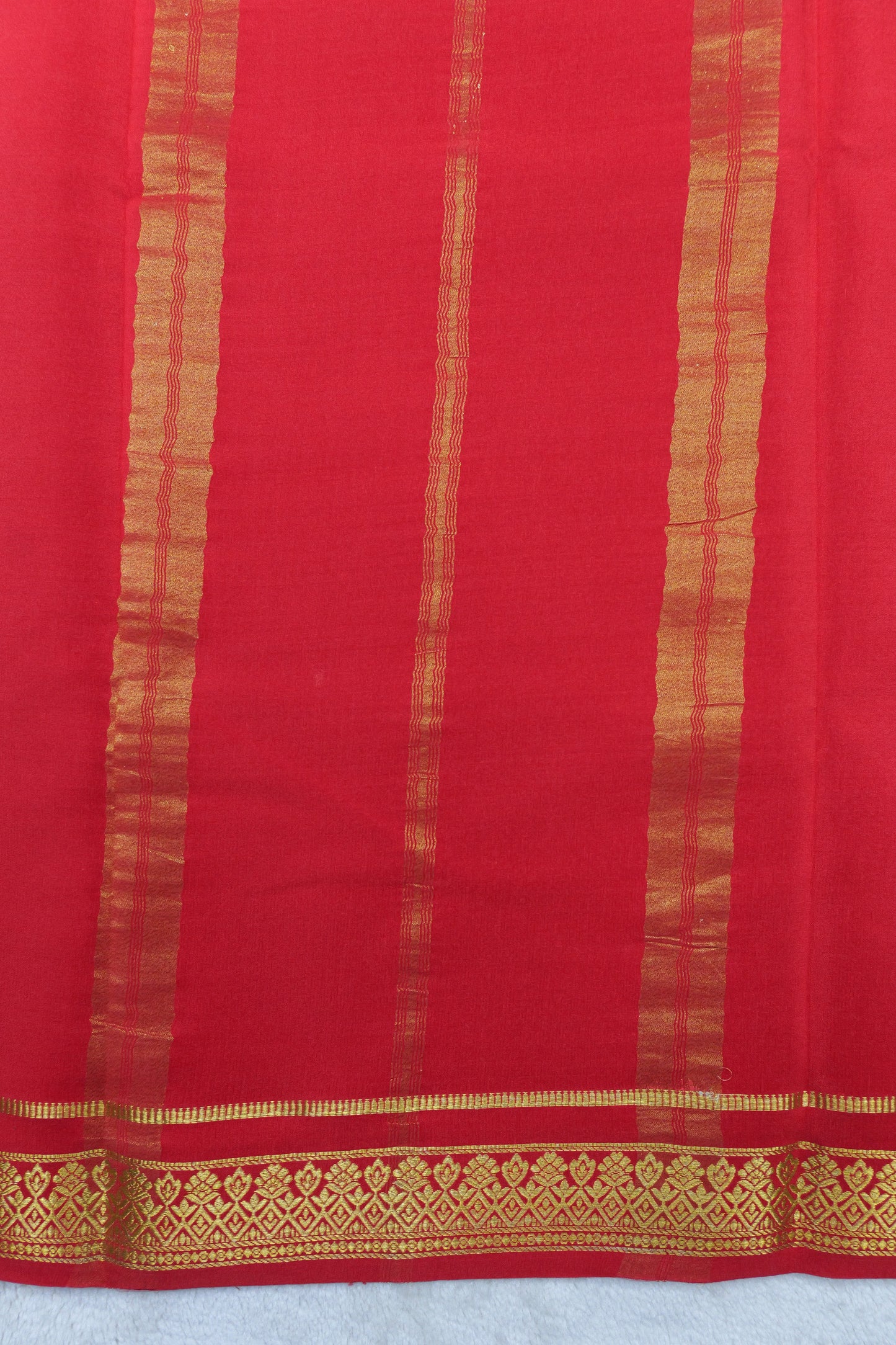 pure mysore silk sarees-Checks Flower Border(1461016)