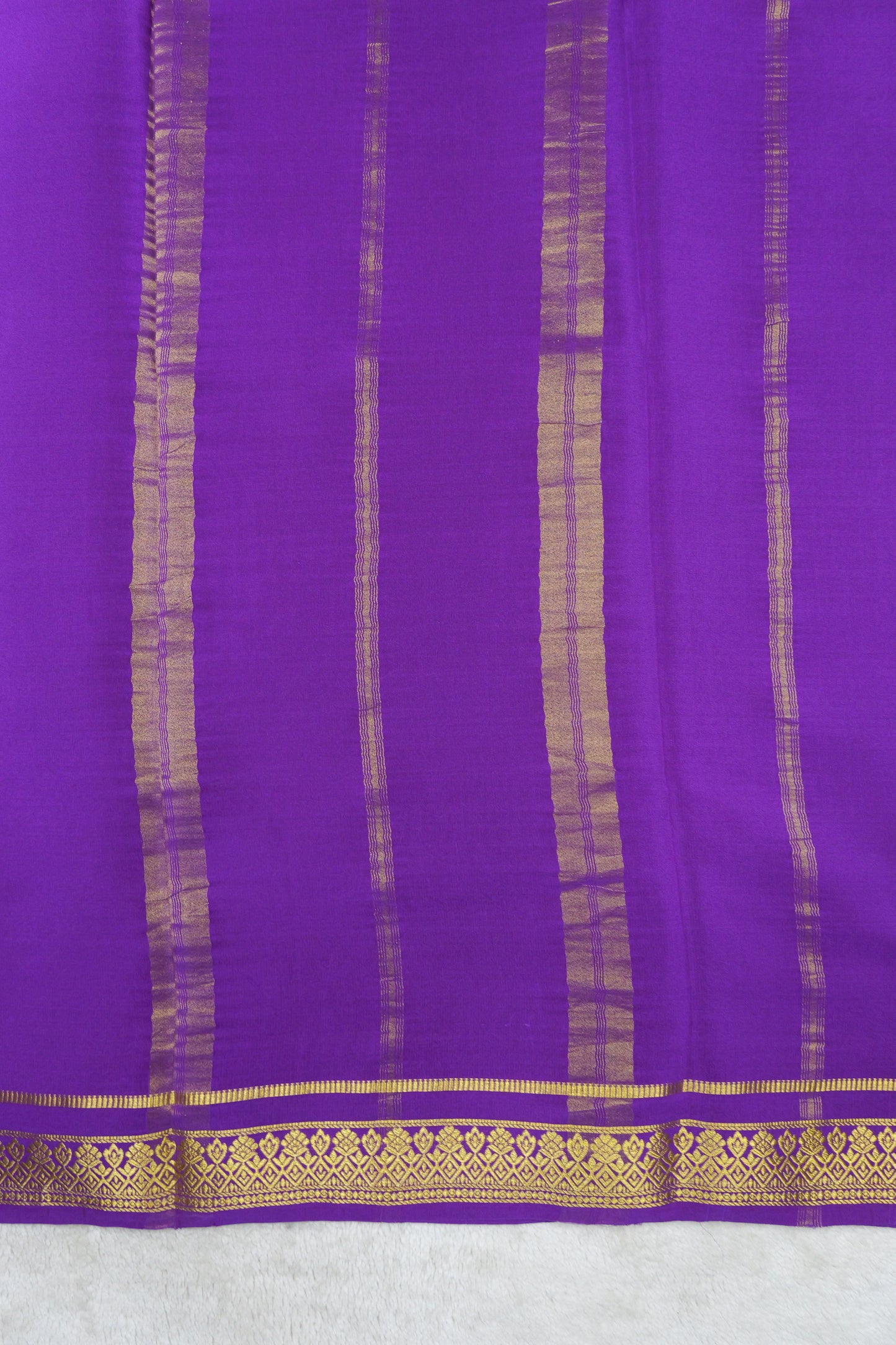 pure mysore silk sarees-Checks Flower Border(1461085)