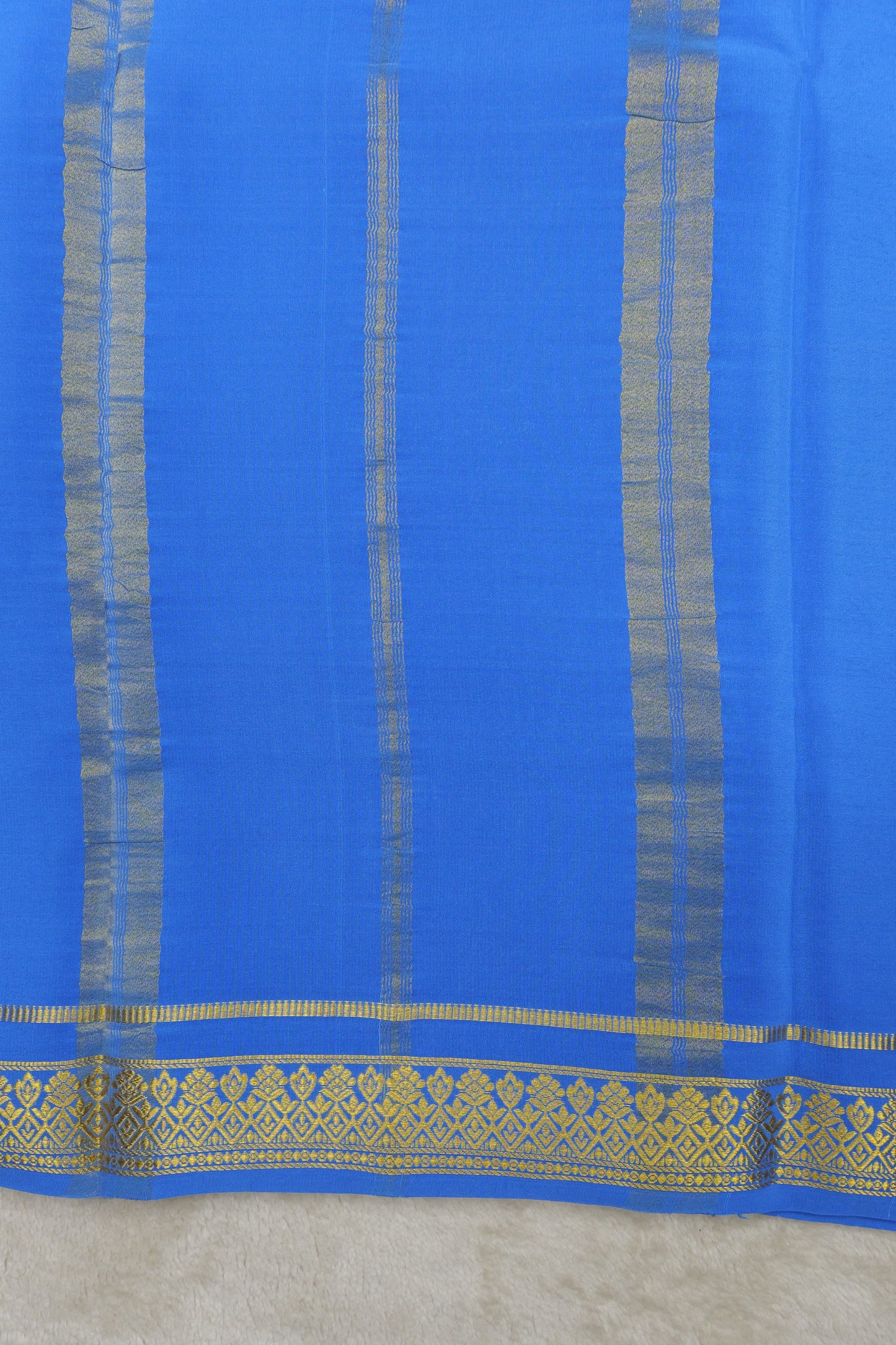 pure mysore silk sarees-Checks Flower Border(1461085)