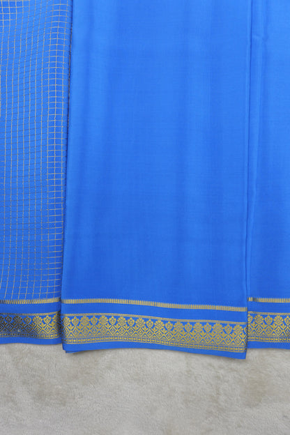 pure mysore silk sarees-Checks Flower Border(1461085)