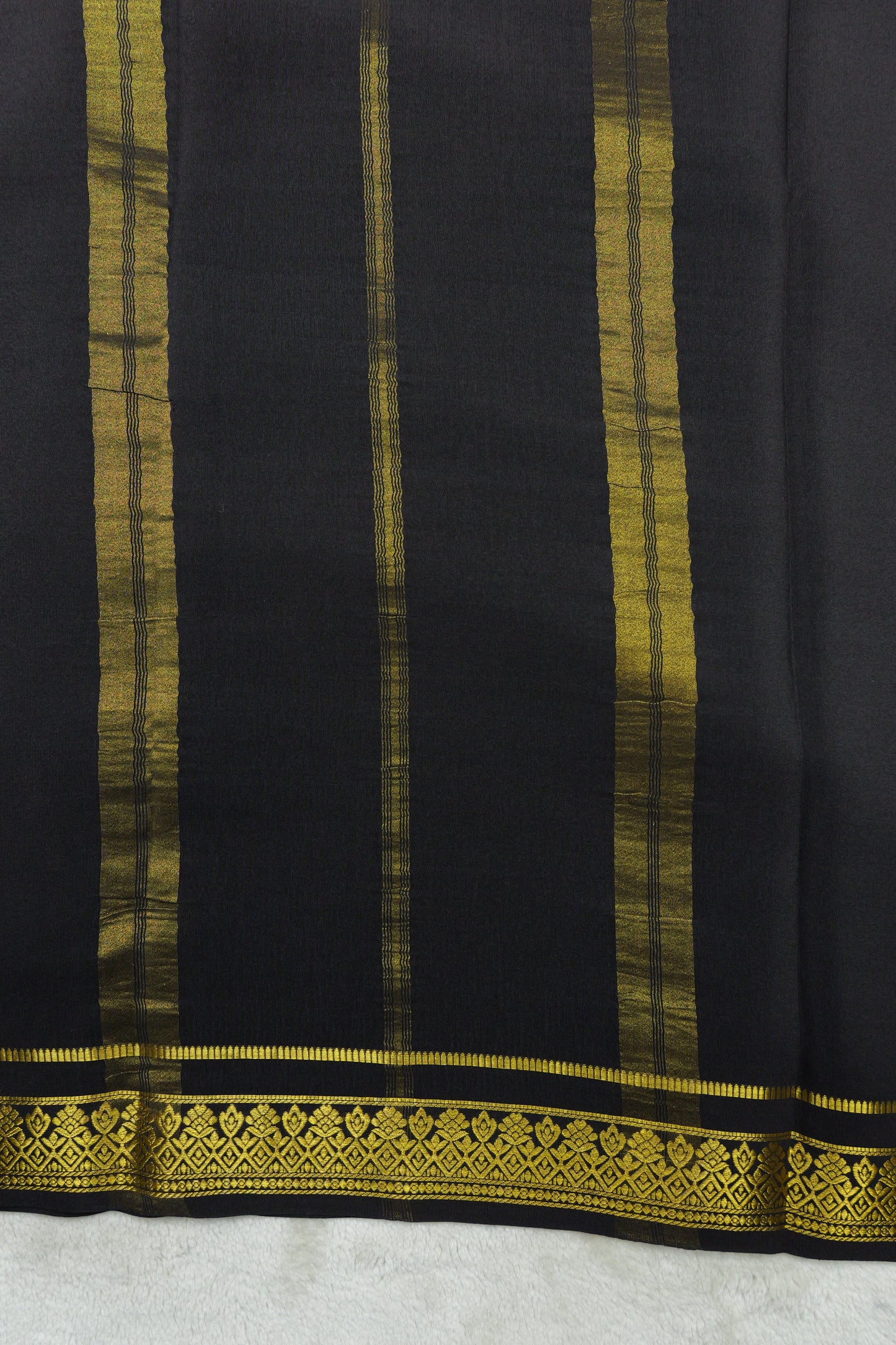 pure mysore silk saree-Checks Flower Border(1461085)