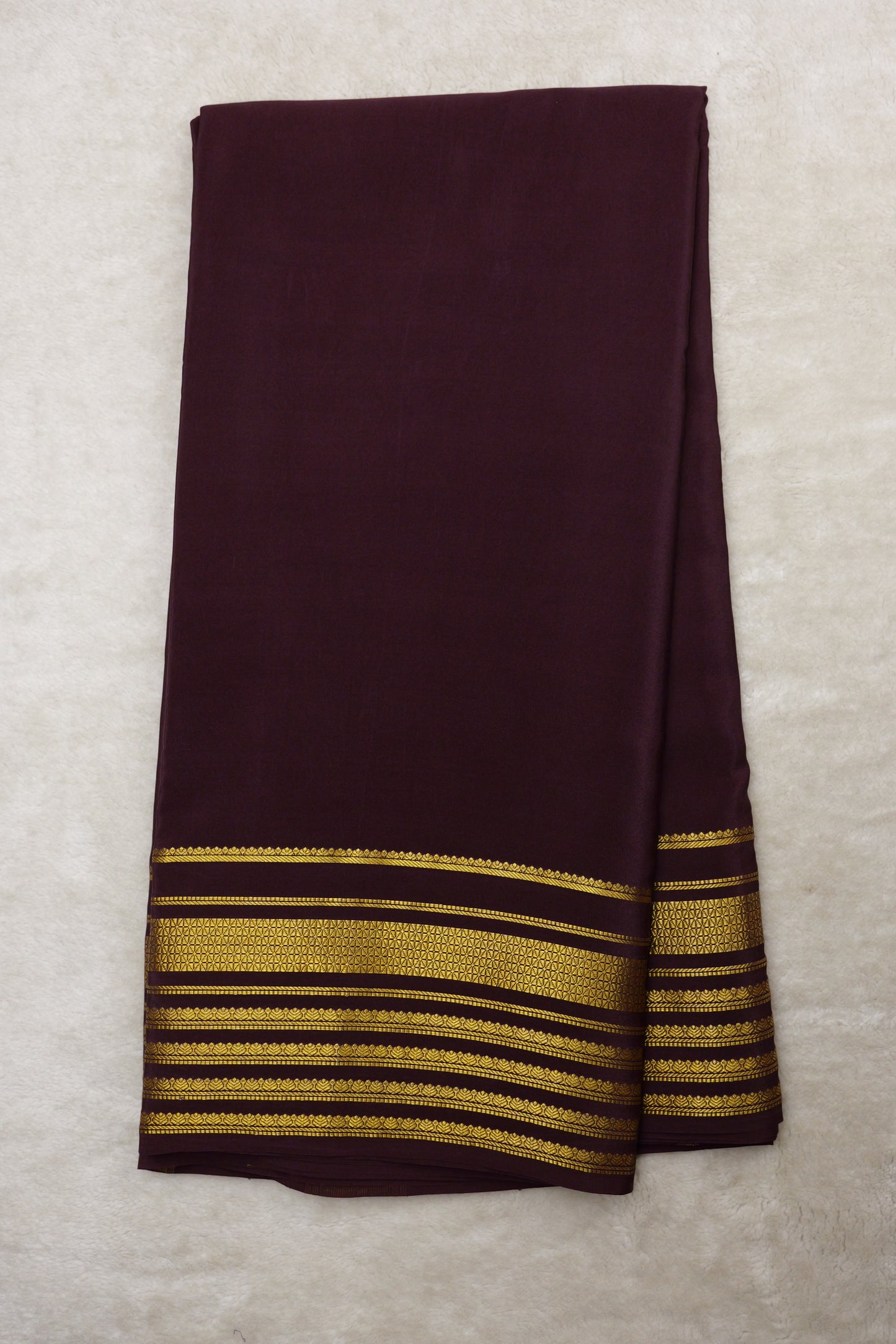 Pure mysore silk saree 4 Line Big Border(1437199)
