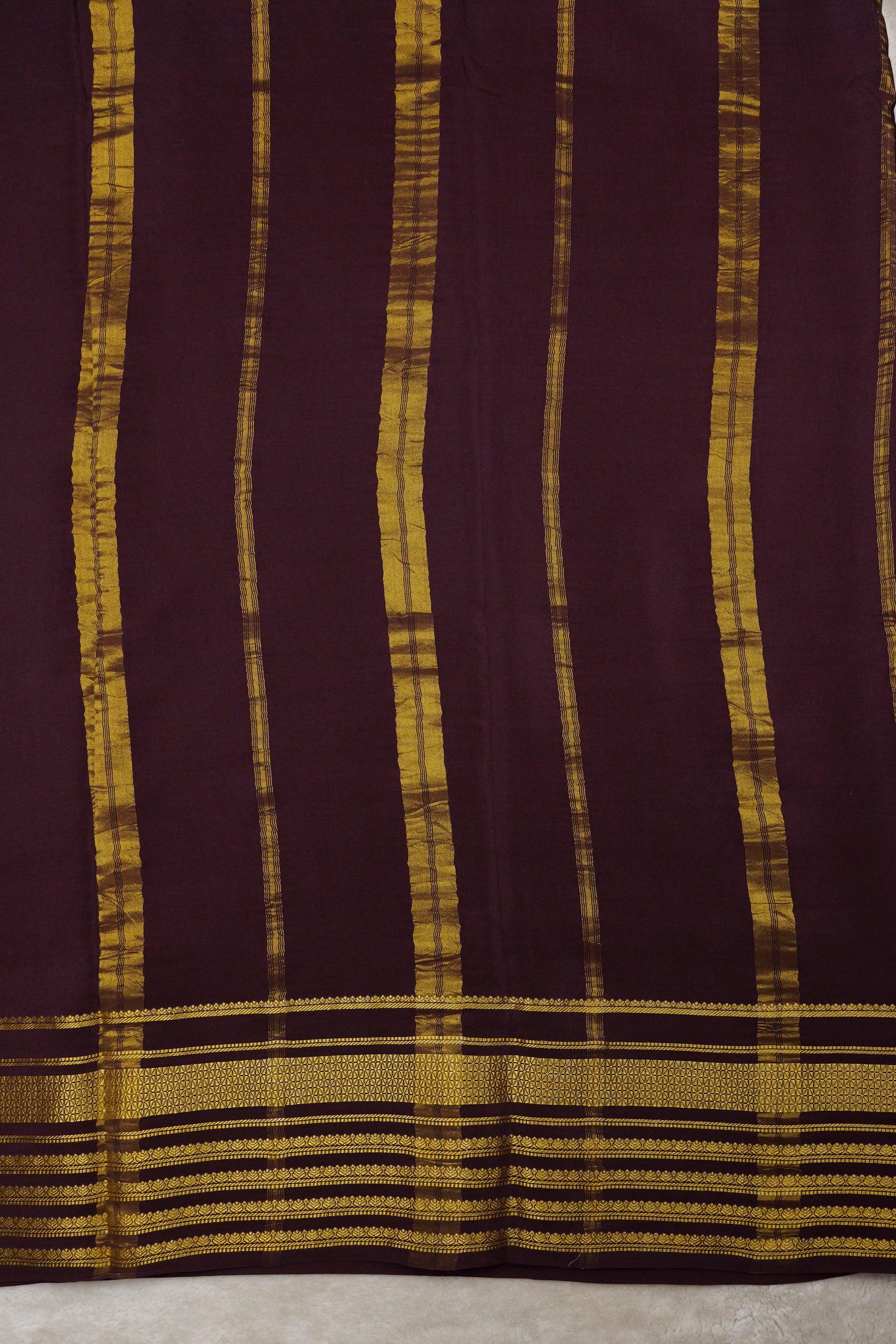 Pure mysore silk saree 4 Line Big Border(1437199)
