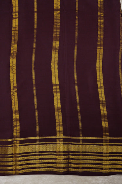 Pure mysore silk saree 4 Line Big Border(1437199)